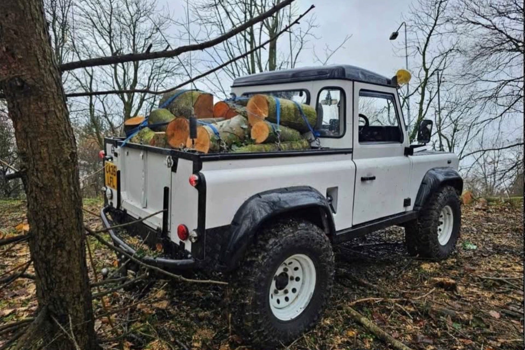 Land Rover Defender 90 Pickup 1985 blanco - foto 2