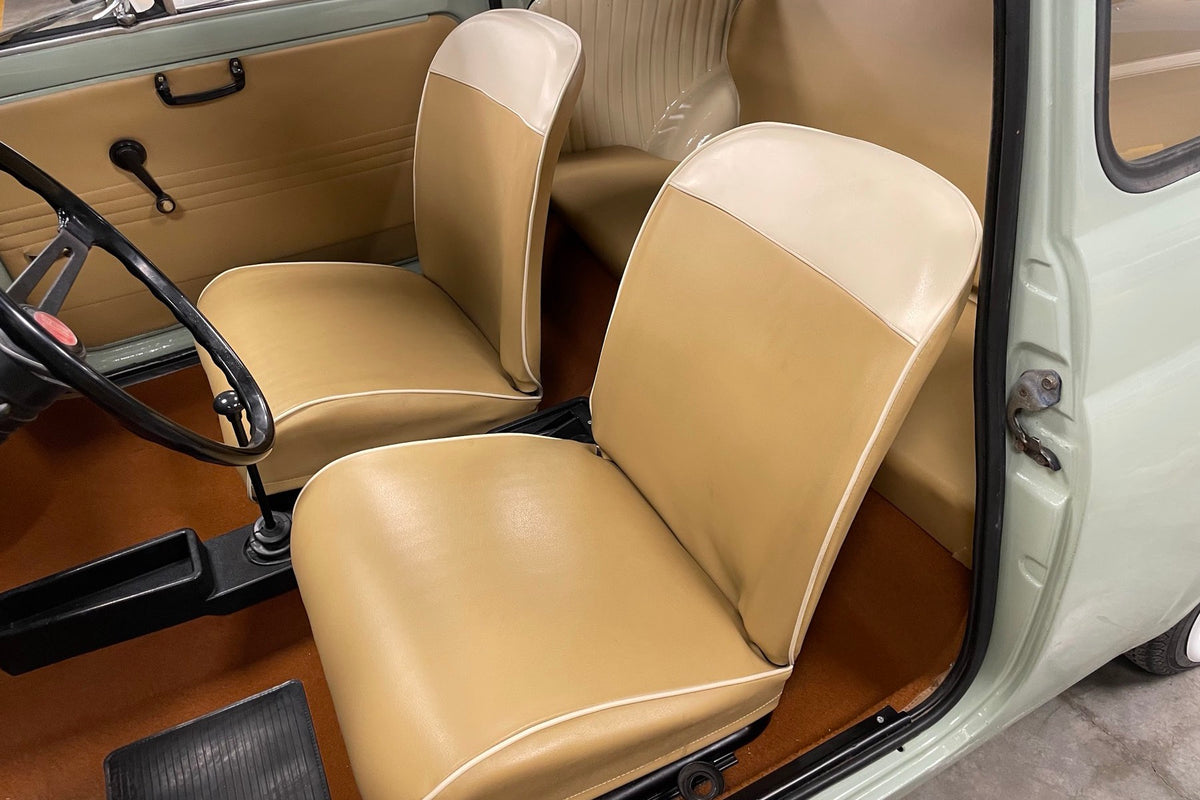 Fiat 500F 1969, asientos e interior beige